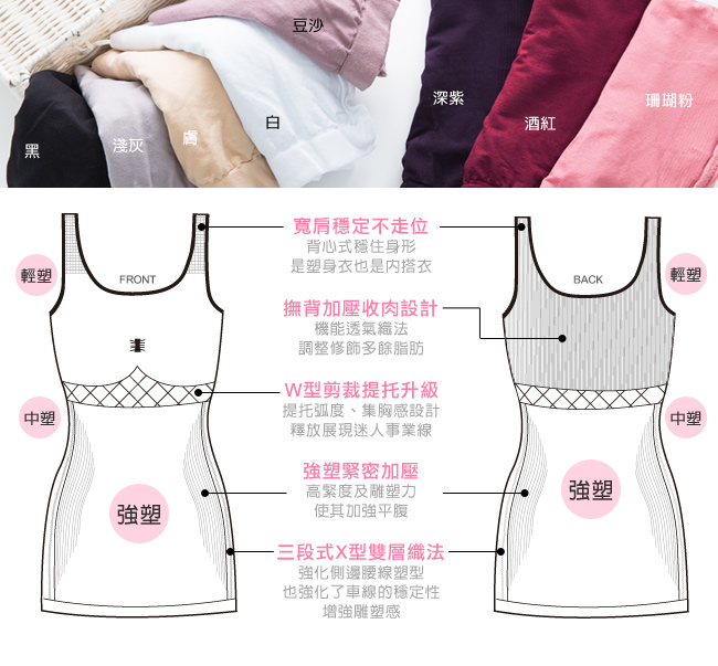 【上班這黨事介紹】雙包紗肌透感輕塑衣 背心／吊帶