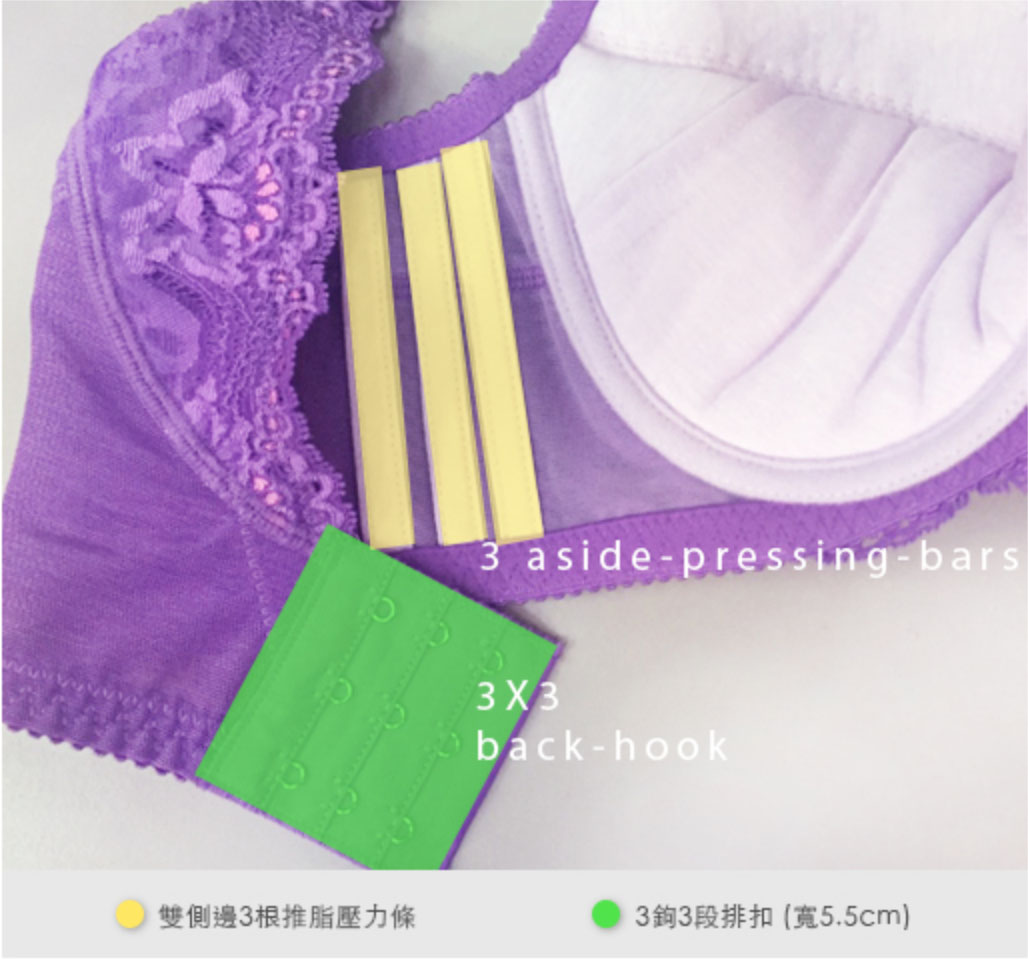 美胸深V溝集中、美背高機能矯正內衣。C.D.E罩