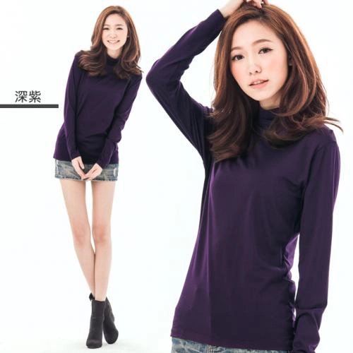 台灣製女吸濕保暖發熱衣-立領款