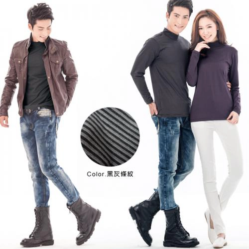 台灣製男吸濕保暖發熱衣-立領款