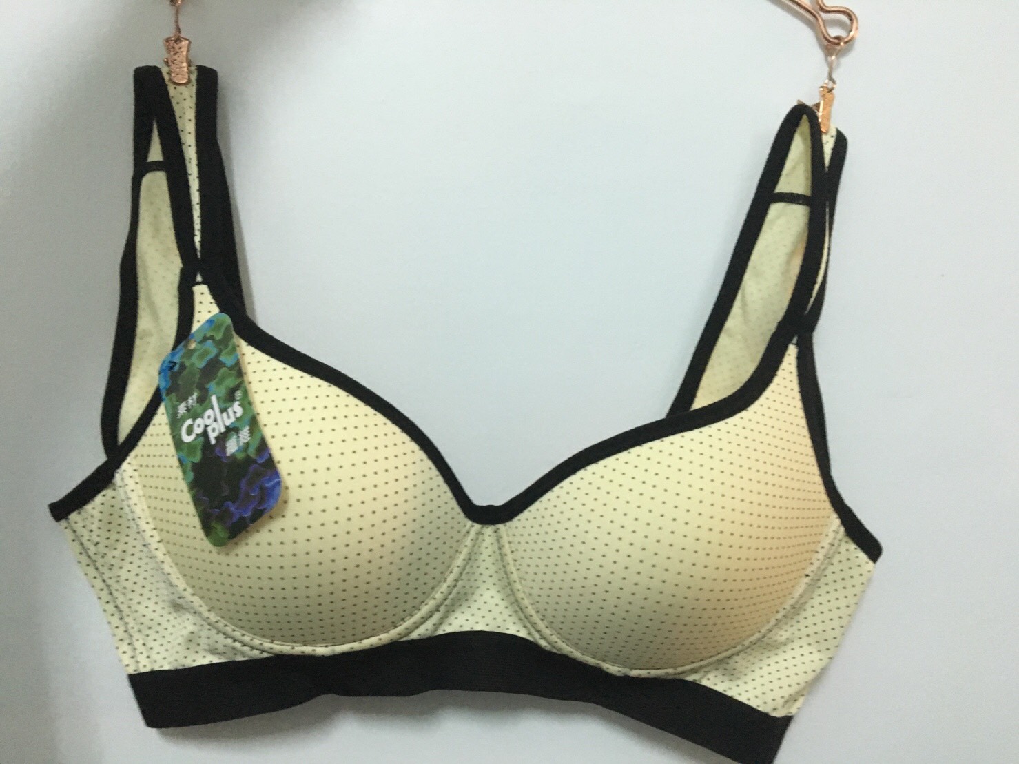 波點無鋼圈透氣舒適內衣2排扣 3套组