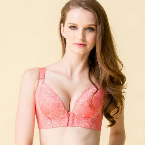 [New Product Launch] Front-plug laceless chiffon lingerie set without underwire - 3-piece set