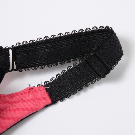 條紋滑面時尚 機能型低脊心內月牙 深V調整型內衣