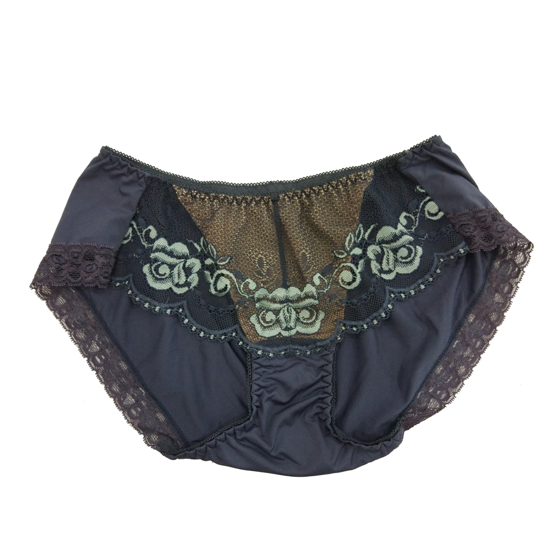 玫瑰花蕾絲月牙調整型內衣 配套內褲