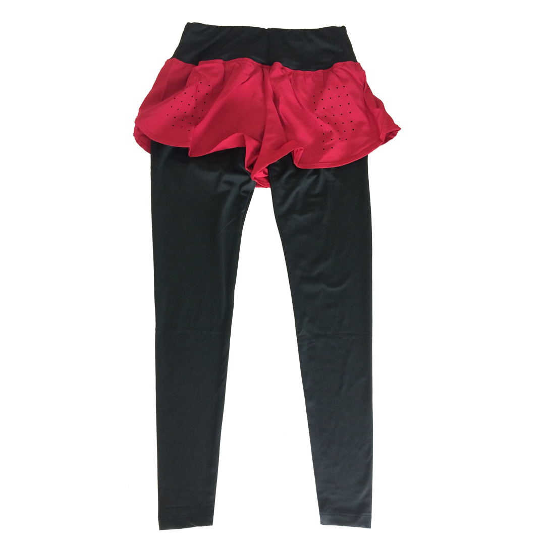 假兩件網孔運動速干透氣彈力長褲