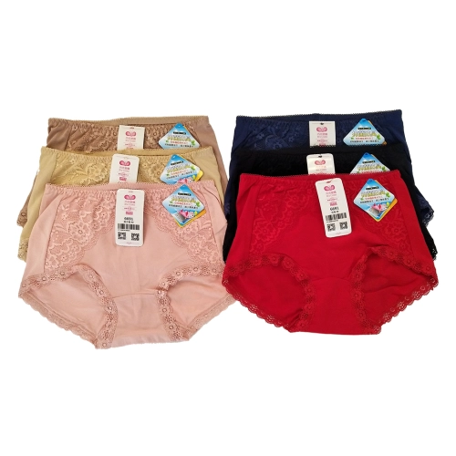 Modal cotton mid waist sexy lace hip lifting underwear