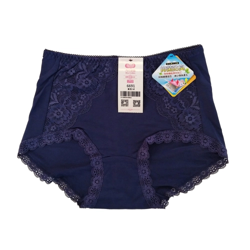 Modal cotton mid waist sexy lace hip lifting underwear
