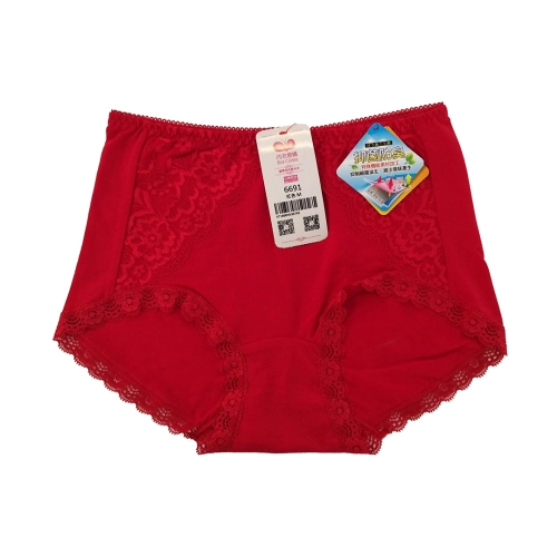 Modal cotton mid waist sexy lace hip lifting underwear