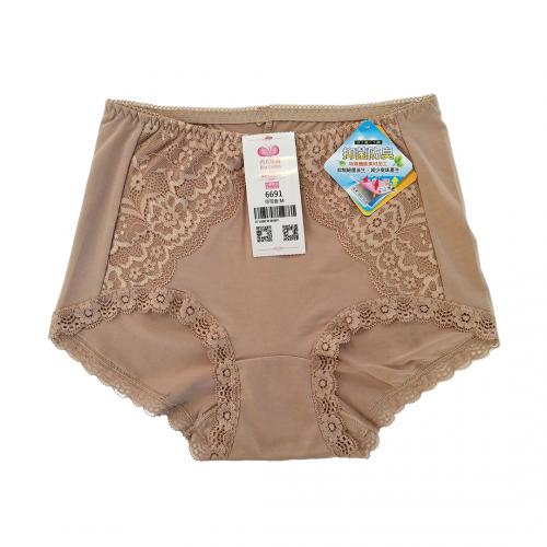 Modal cotton mid waist sexy lace hip lifting underwear