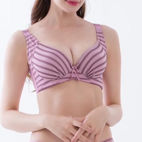 Summer cooling striped control top with chest-high functional bra design