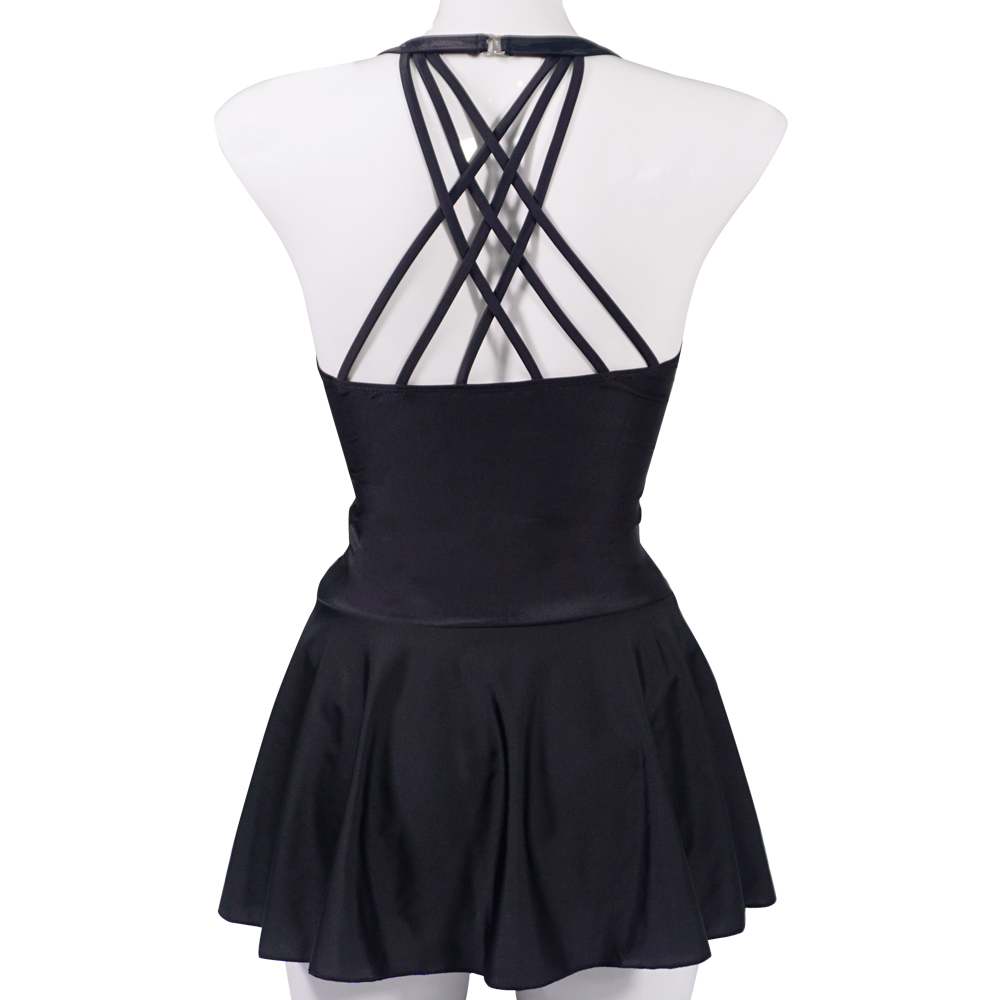 性感美背裙式鋼托大碼泳衣