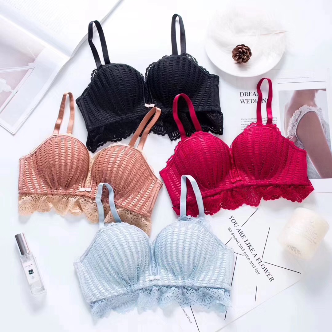 甜美可愛法式焦糖系無鋼圈聚攏内衣