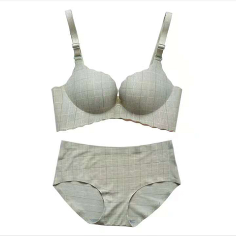 一片式包舒適無鋼圈格子內衣