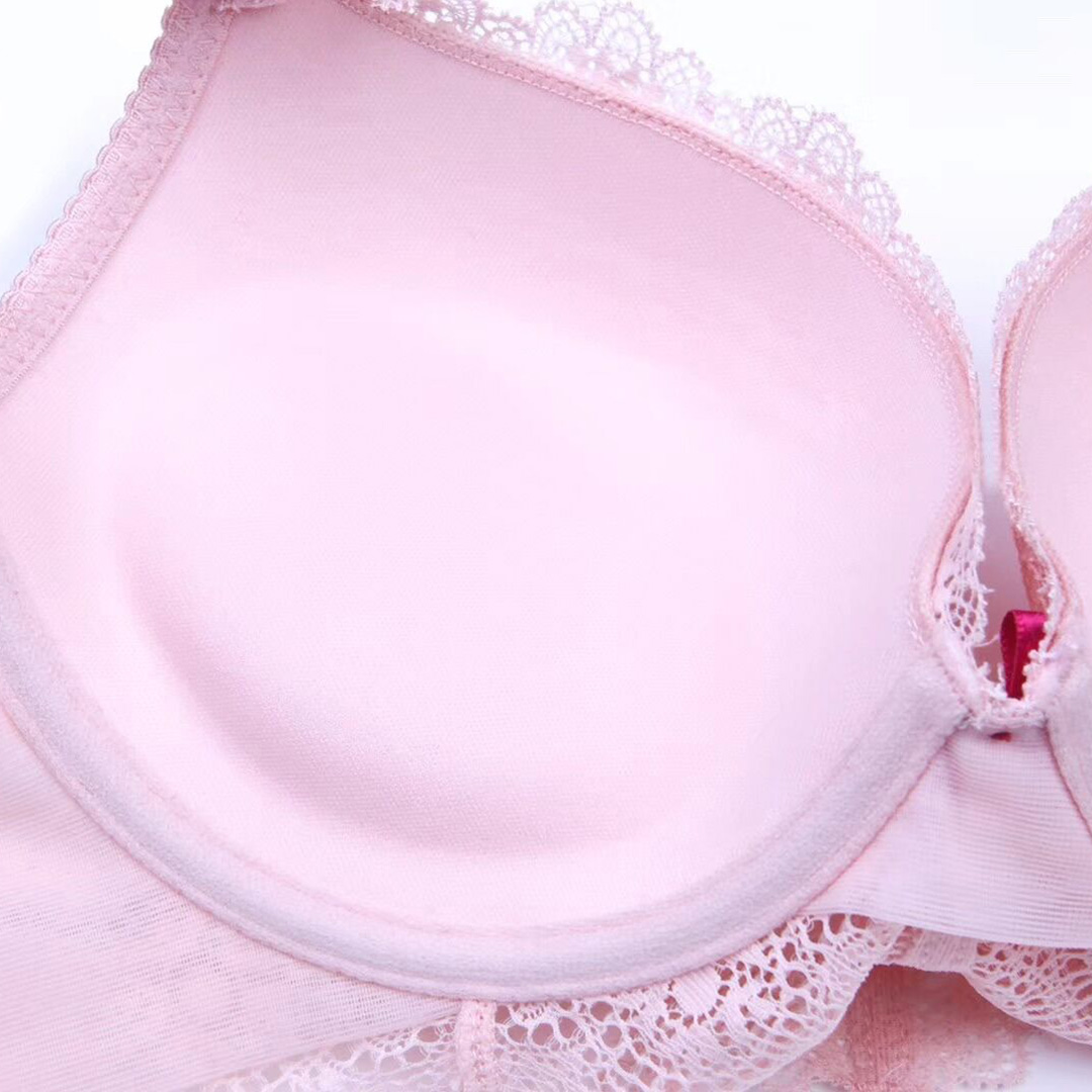 性感魅力撞色肩帶聚攏蕾絲内衣