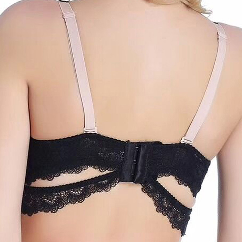 性感魅力撞色肩帶聚攏蕾絲内衣