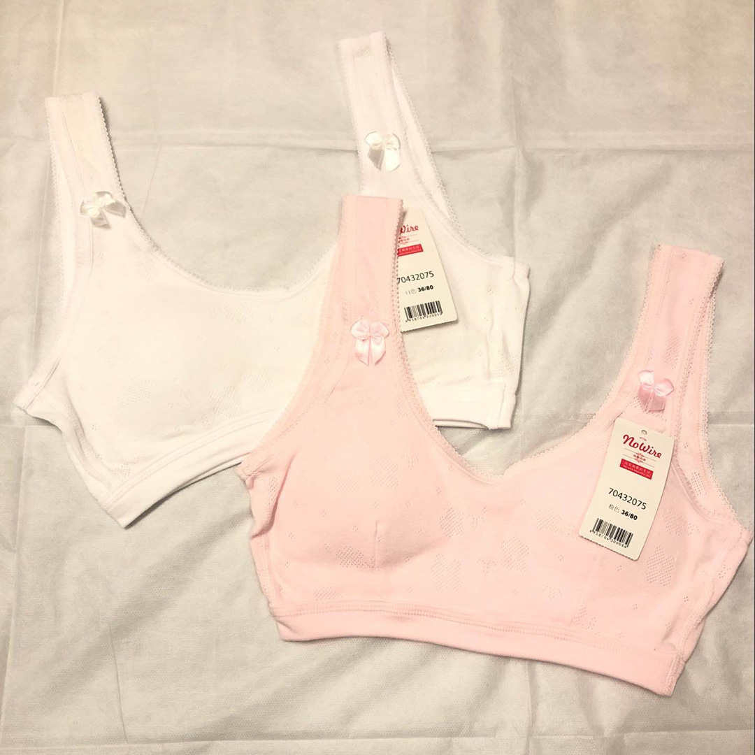 可愛蝴蝶結純棉發育少女內衣