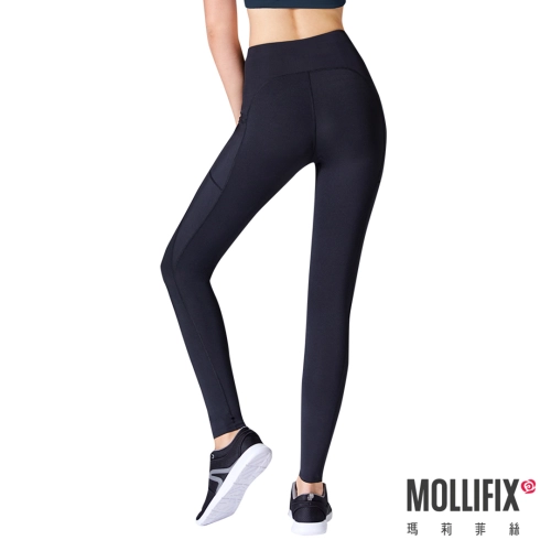 Mollifix瑪莉菲絲 MoveFree高彈力訓練動塑褲 (黑)