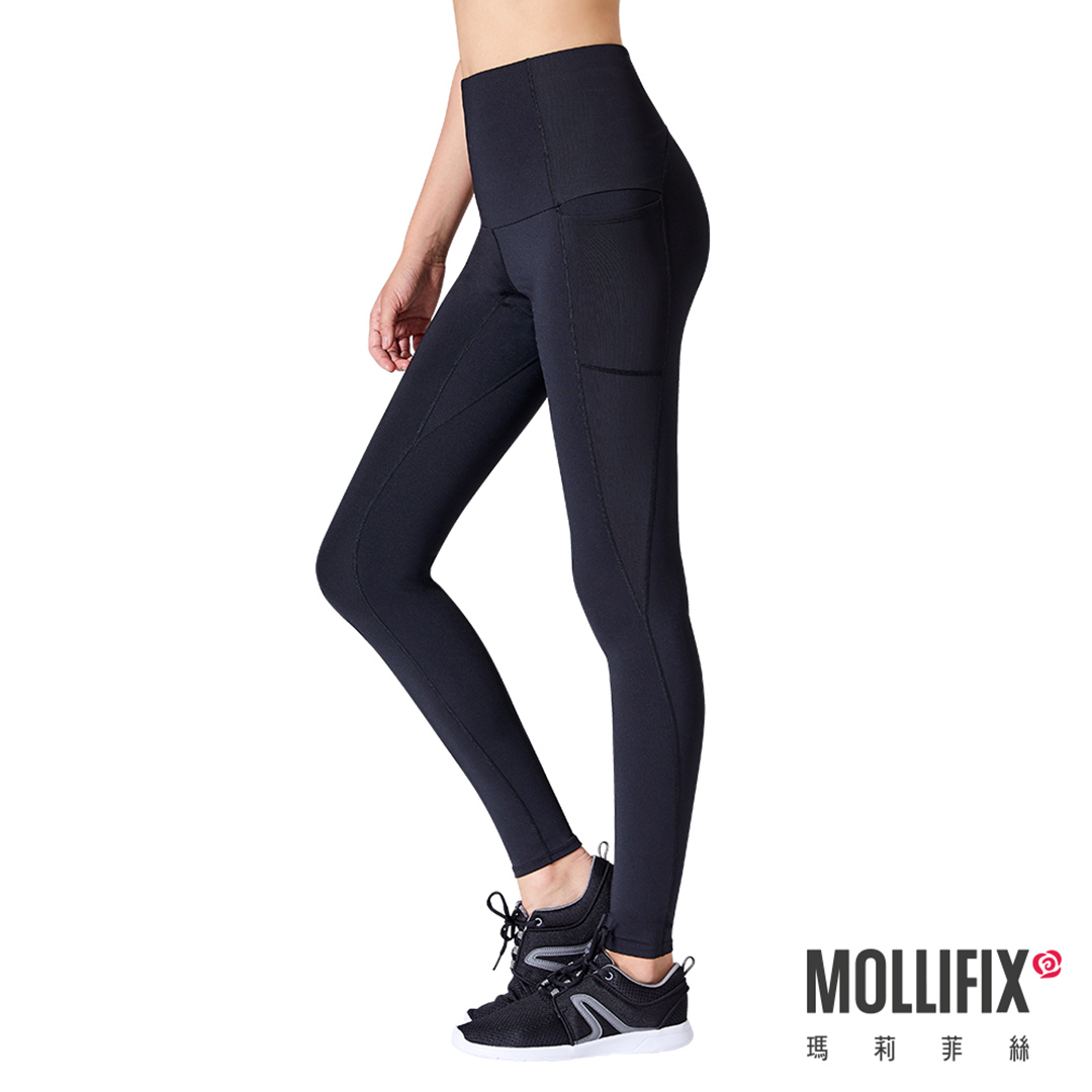 Mollifix瑪莉菲絲 MoveFree高彈力訓練動塑褲 (黑)