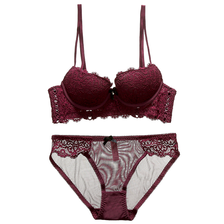 芒果杯杯必集中簍空蕾絲雙肩帶軟鋼圈內衣