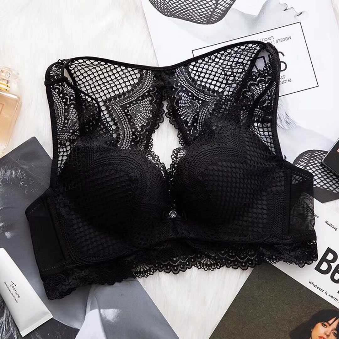 性感鏤空蕾絲聚攏美背純植物蛋白纖維內衣(MM8909)