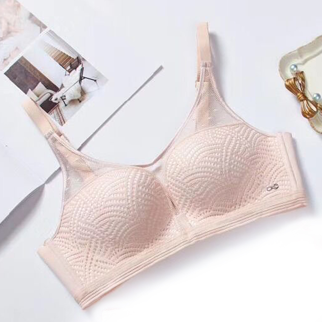 性感提花網布抹胸上薄下厚聚攏內衣