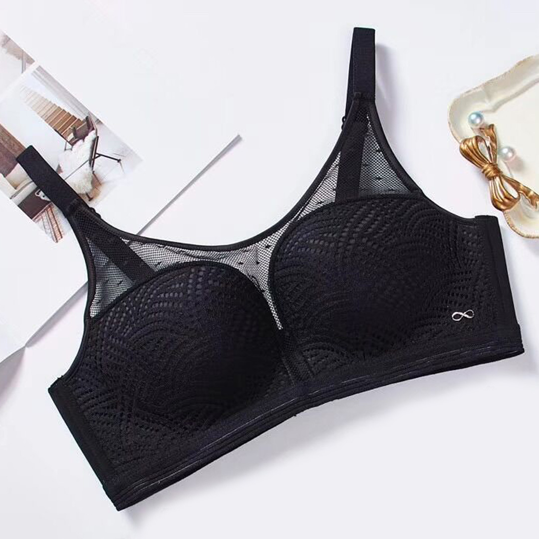性感提花網布抹胸上薄下厚聚攏內衣