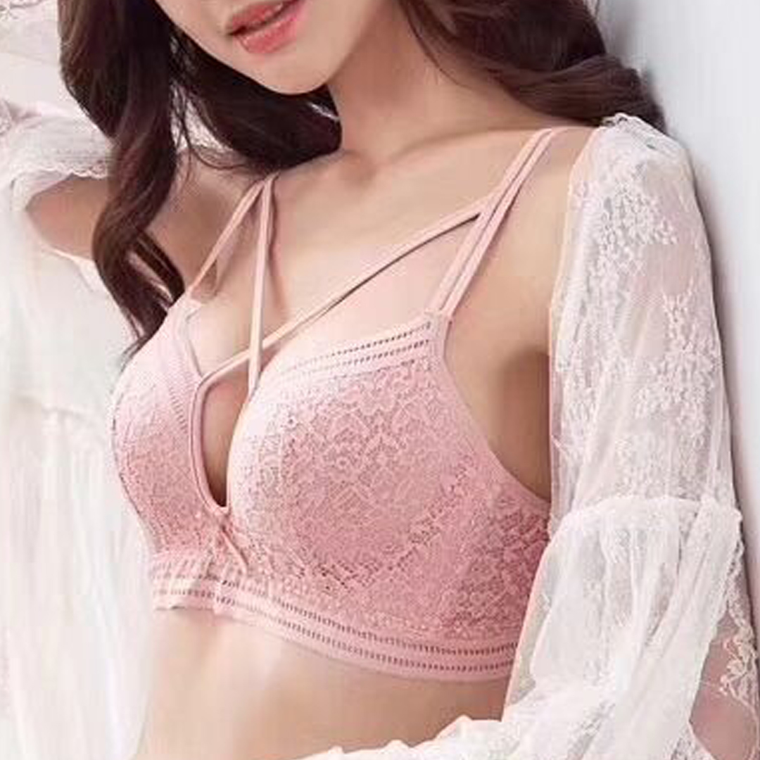 胸前交叉肩帶性感蕾絲舒適無痕內衣