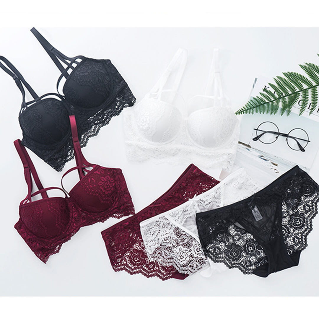 法式蕾絲性感聚攏側收副乳防下垂有鋼圈內衣