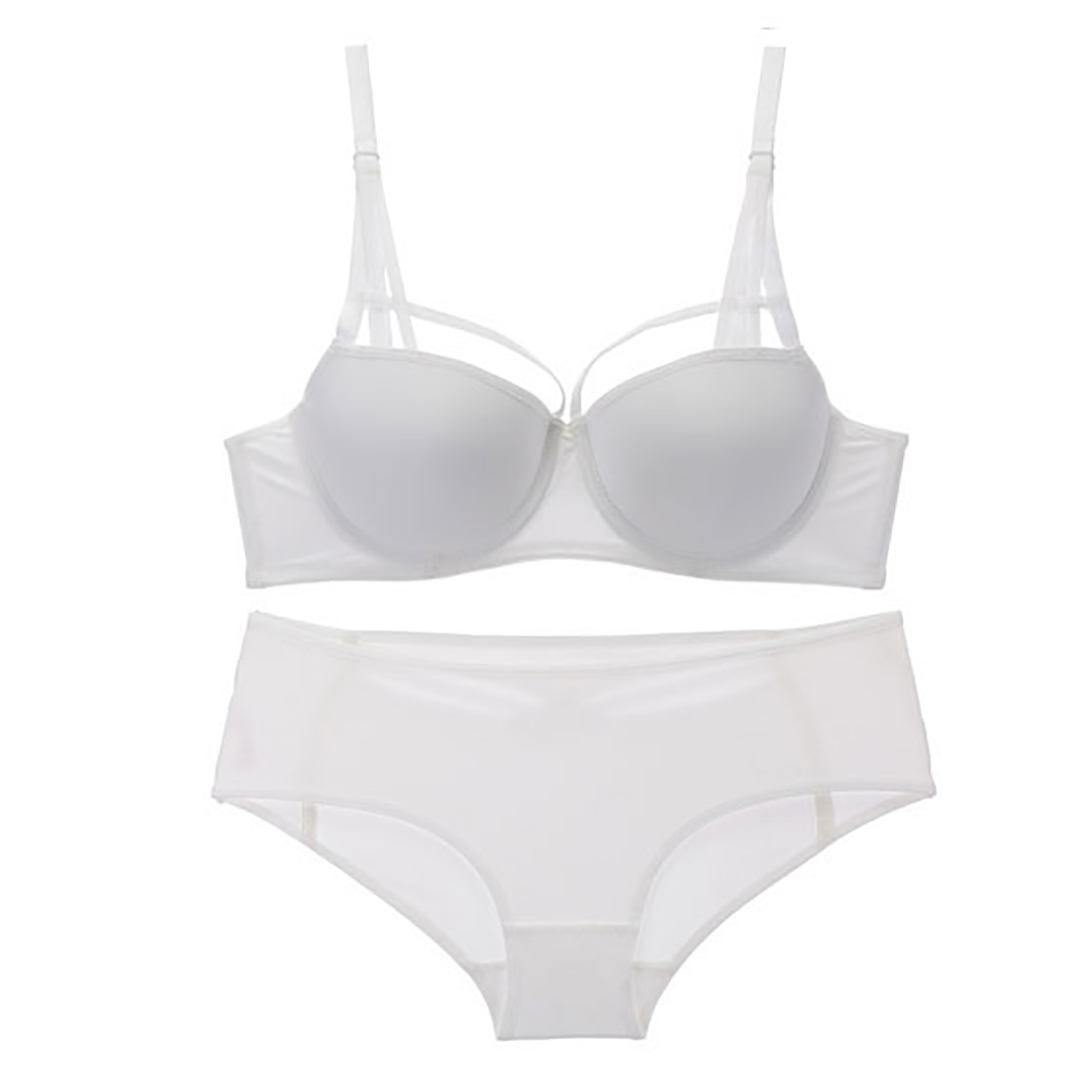 簡約光面小胸聚攏上托性感交叉肩帶有鋼圈內衣