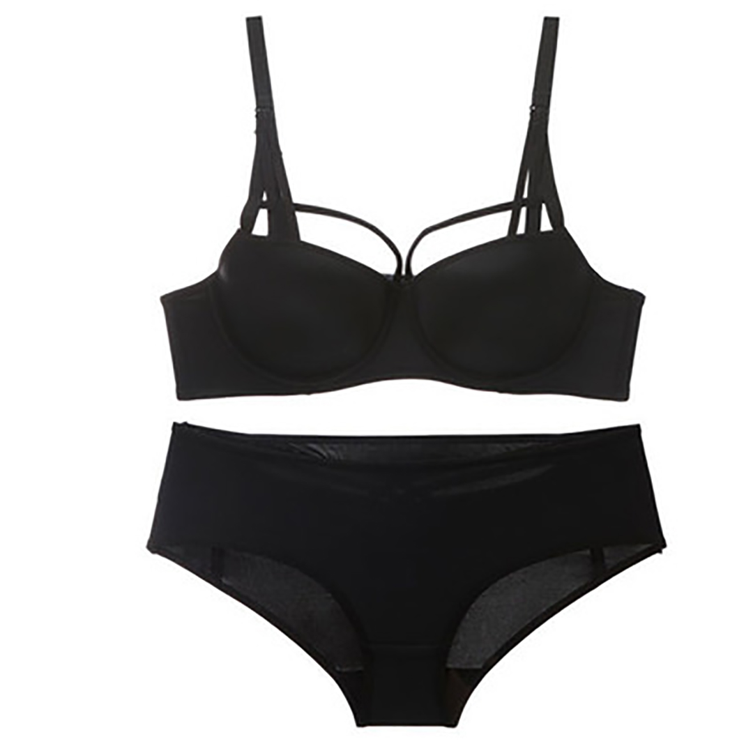 簡約光面小胸聚攏上托性感交叉肩帶有鋼圈內衣