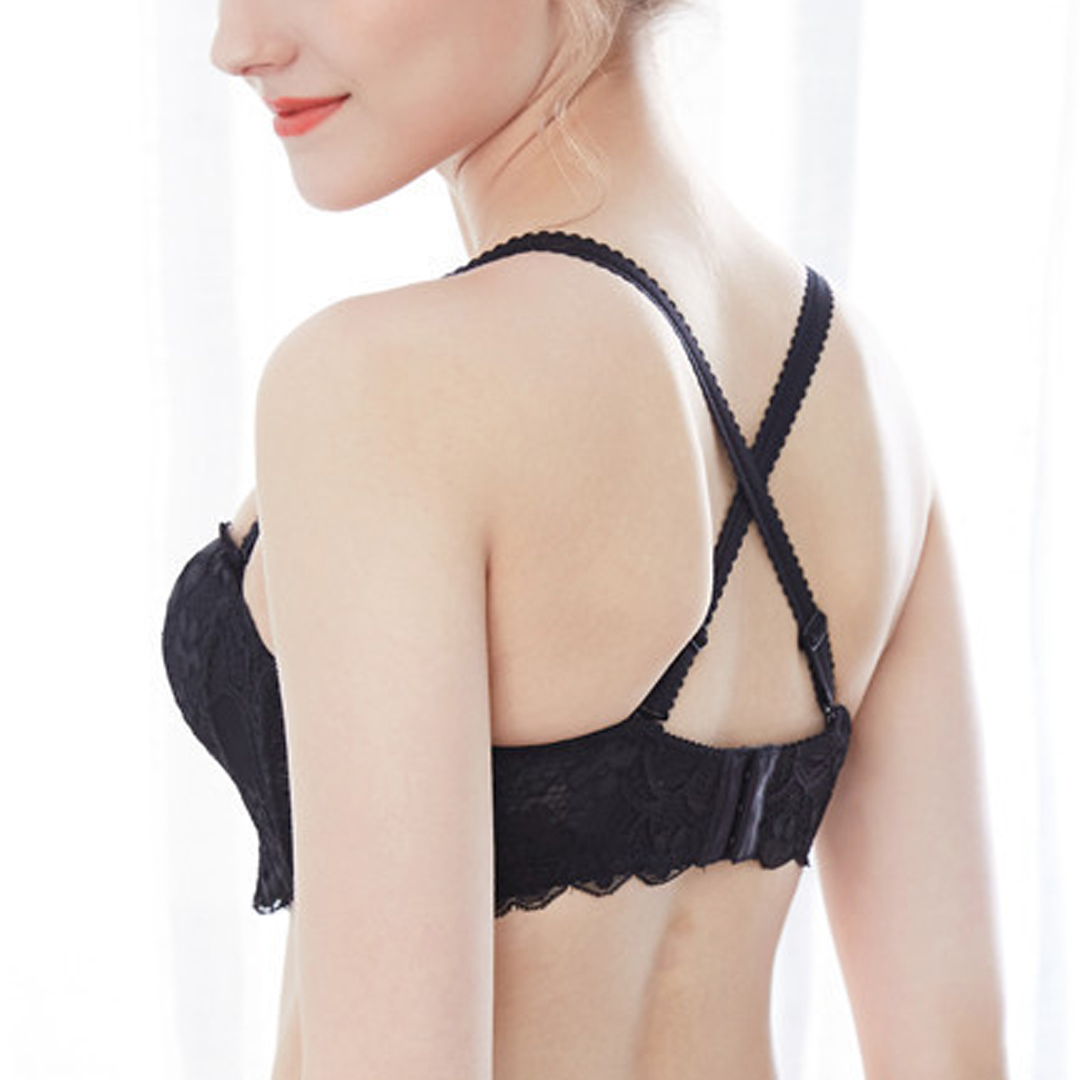 小胸聚攏性感蕾絲無鋼圈防下垂收副乳內衣