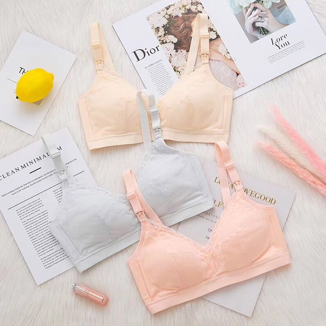 媽咪新款純棉聚攏透氣親膚睡眠型哺乳內衣