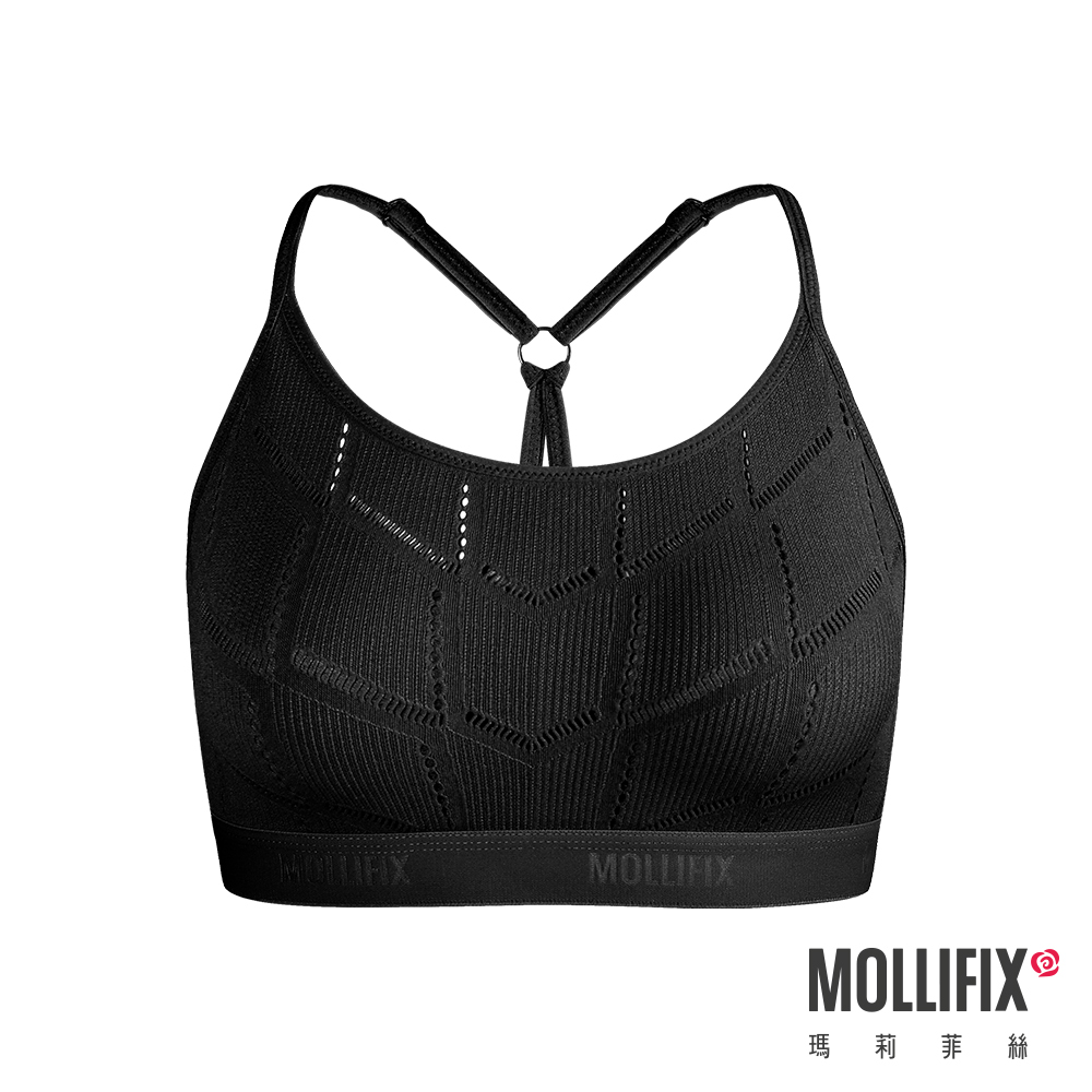 【Mollifix】A++簡約Y背LOGO織帶舒心BRA