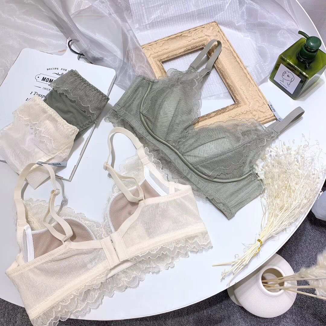 夏季性感網紗蕾絲小胸薄杯聚攏上托無鋼圈內衣