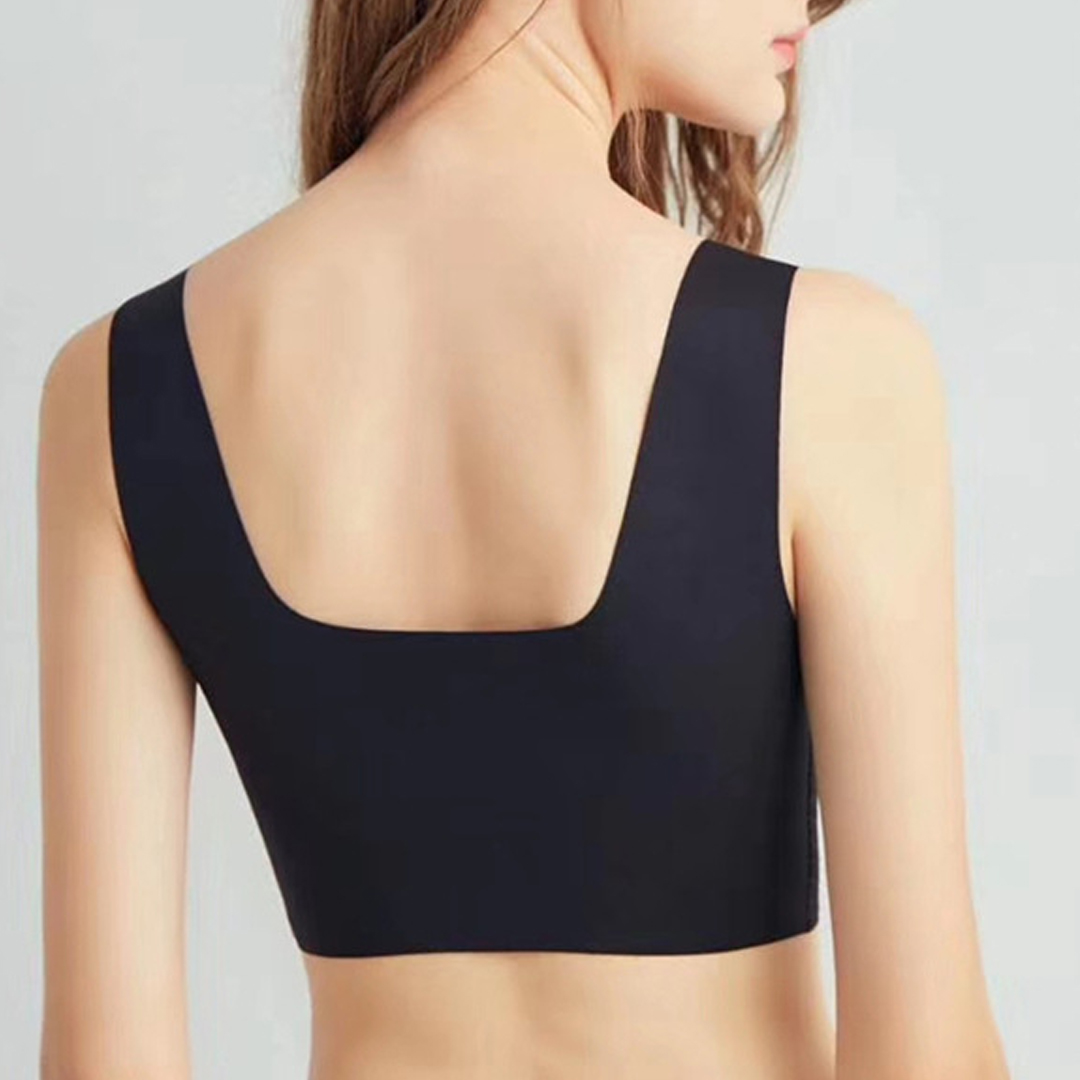 深V零感一片式胸墊裹胸美背無鋼圈無痕背心內衣