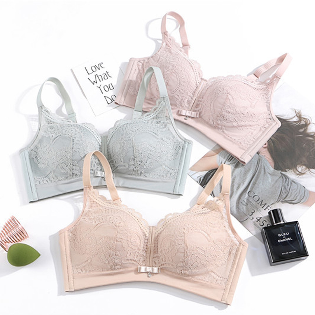 少女深V無鋼圈聚攏上托性感蕾絲內衣