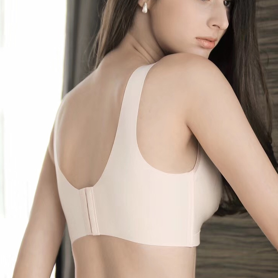 性感深V背心式光面無痕上托聚攏無鋼圈内衣
