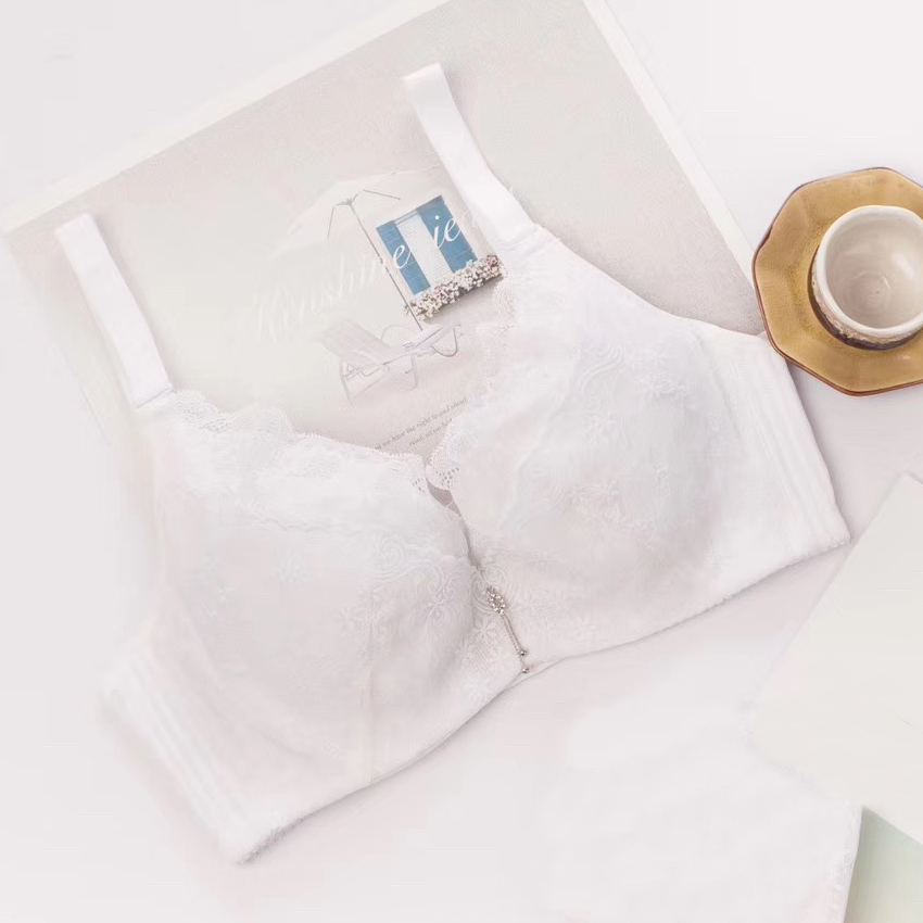 性感蕾絲邊刺繡薄棉C杯記憶軟鋼圈超彈性調整型内衣