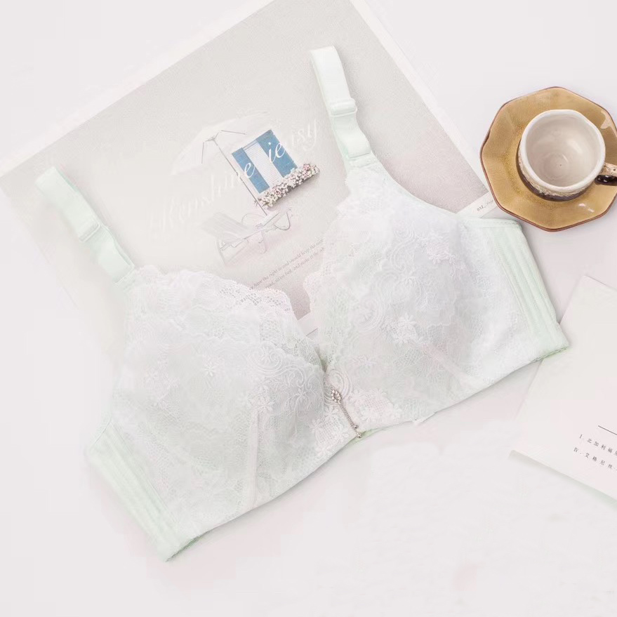 性感蕾絲邊刺繡薄棉C杯記憶軟鋼圈超彈性調整型内衣