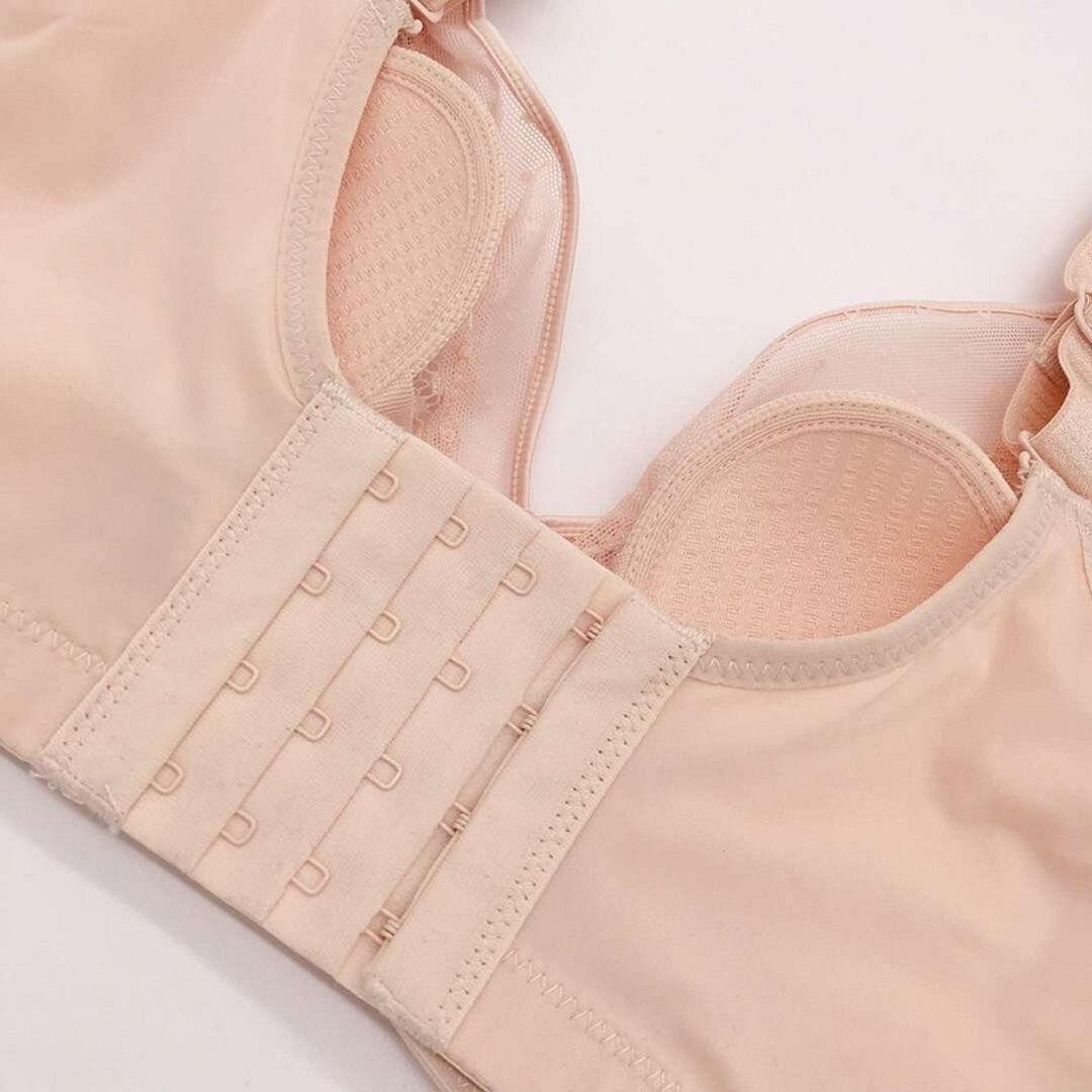 性感蕾絲水晶杯超薄大碼無海綿大胸顯小側收副乳調整型内衣