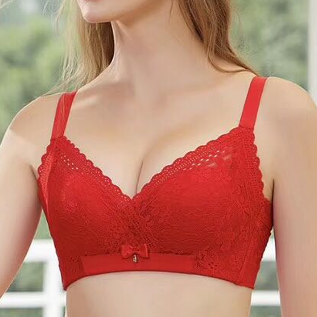 銅纖維科技抗菌材料舒適透氣蕾絲聚攏無鋼圈內衣