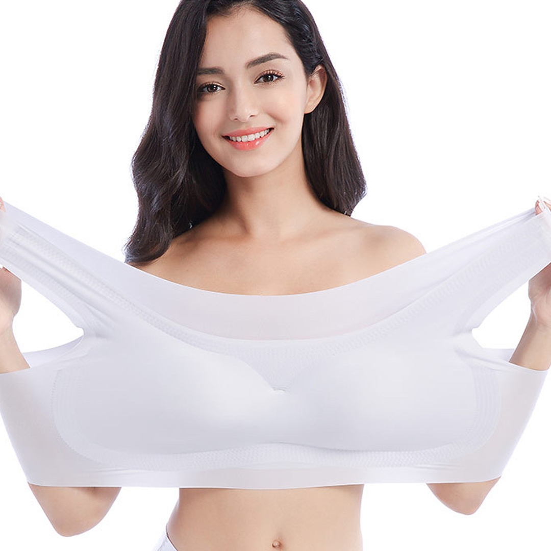 日本M-6XL薄墊款一片式無痕U型美背無鋼圈背心式內衣