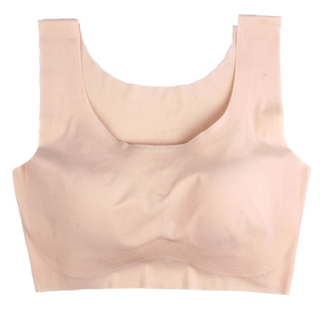 日本M-6XL薄墊款一片式無痕U型美背無鋼圈背心式內衣