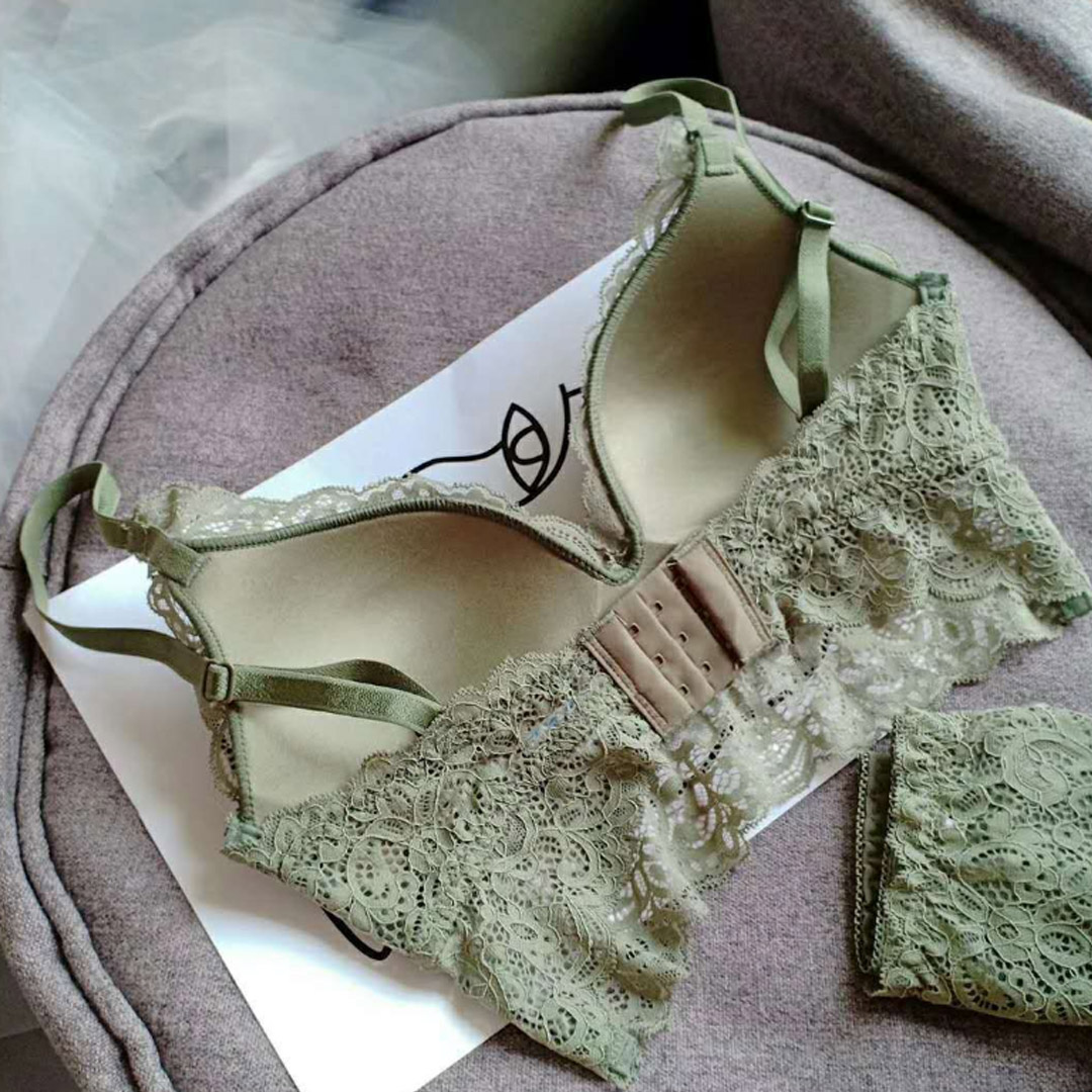 深V法式性感蕾絲薄款舒適聚攏上托美背調整內衣