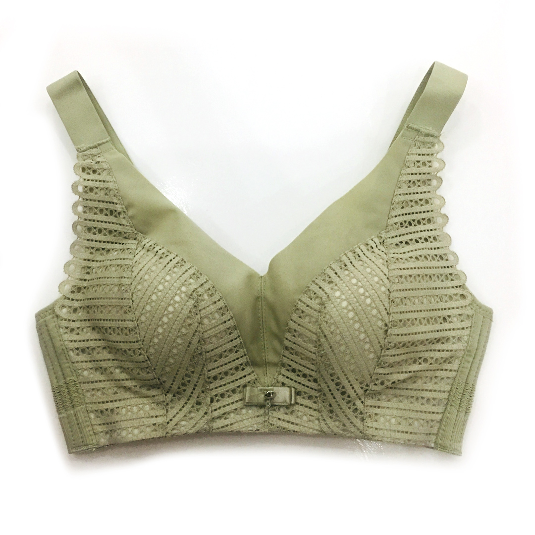 防走光性感刺繡杯透氣側比舒適柔軟上托調整型無鋼圈内衣