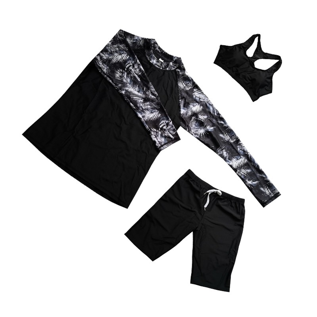 胖MM長袖防曬顯瘦保守平角分體加大加肥運動游泳四件套