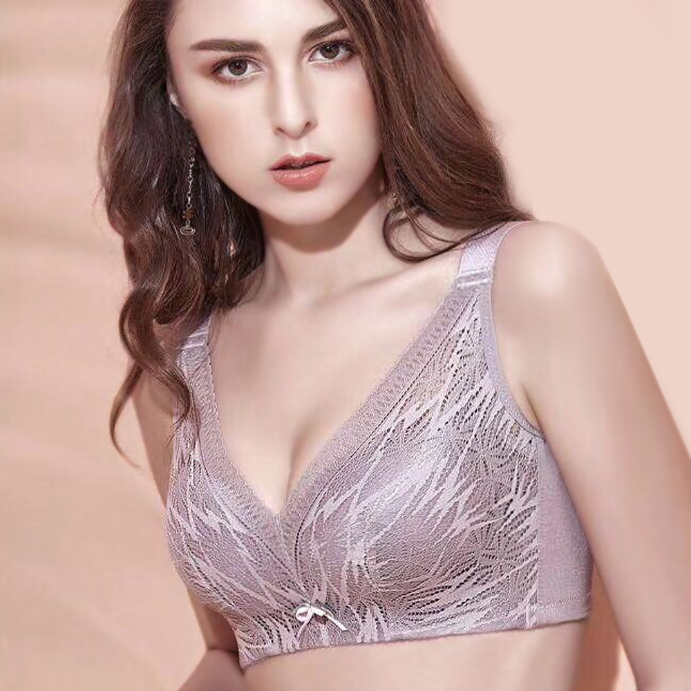 薄款C杯寬肩帶大胸顯小全罩杯調整型聚攏側收無鋼圈內衣