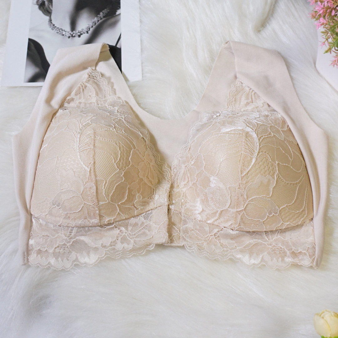 莫代爾無痕面料+蕾絲前扣設計聚攏舒適多功能內衣