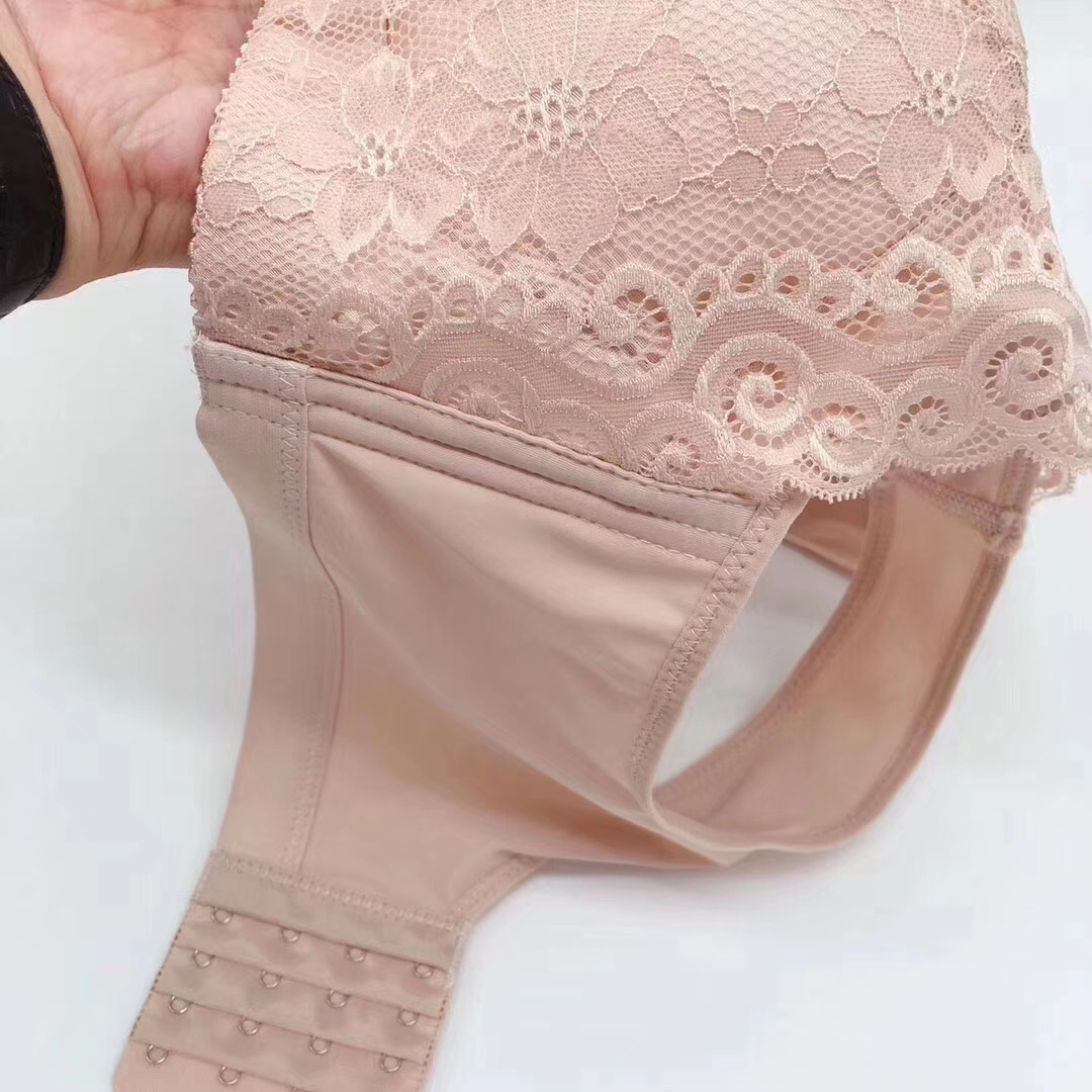 薄款強勁爆乳CD杯背心式大碼無鋼圈調整型聚攏四排扣舒適内衣（38-44）