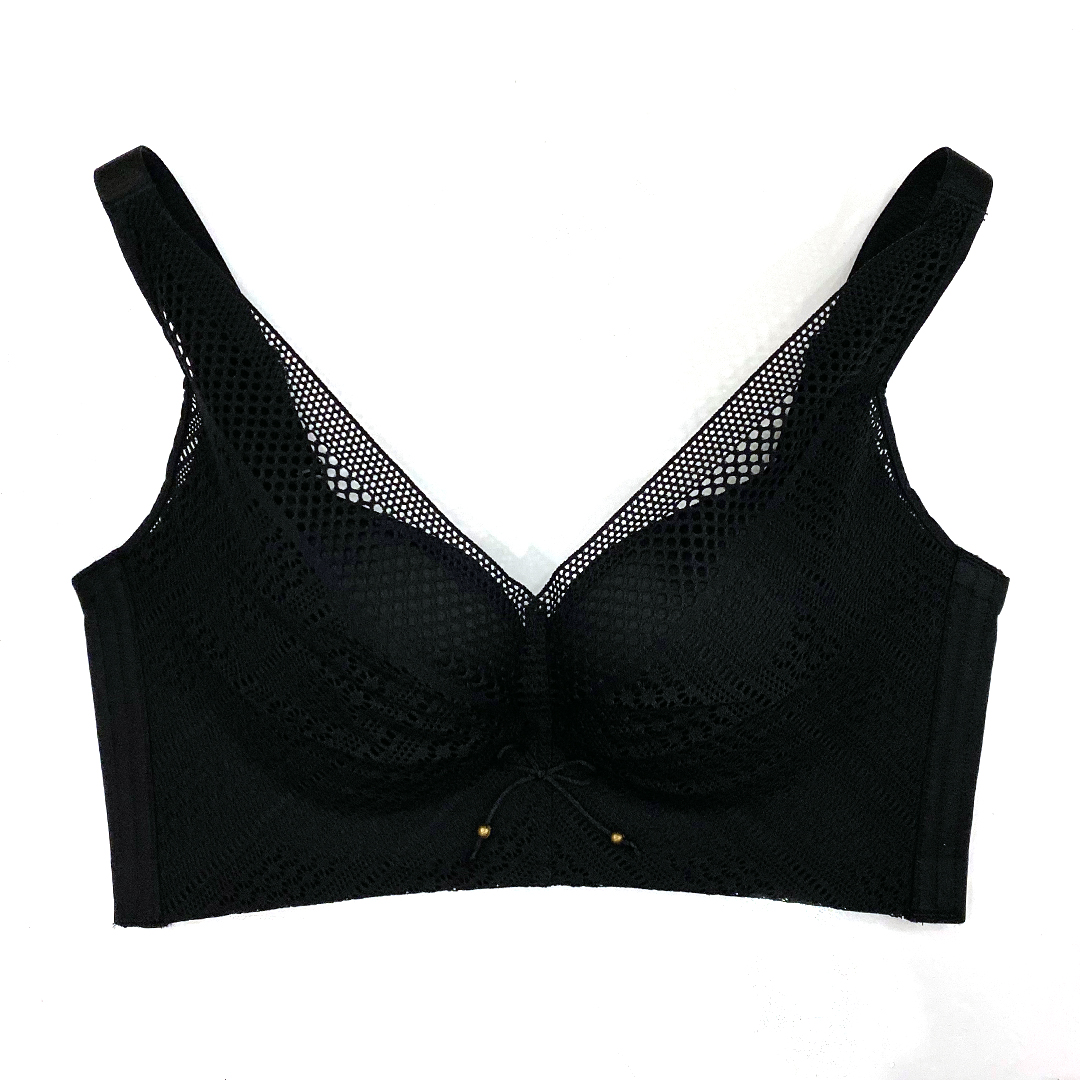 舒適親膚棉深V無痕時尚鏤空杯面聚攏上托調整型內衣